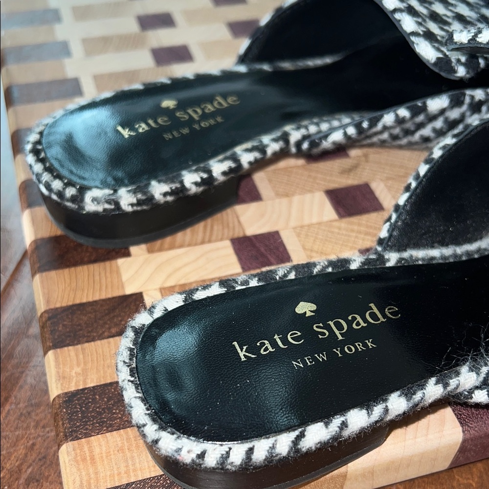 Kate Spade Black and White Karen Slippers Sz 8 1/2 - Picture 2 of 11